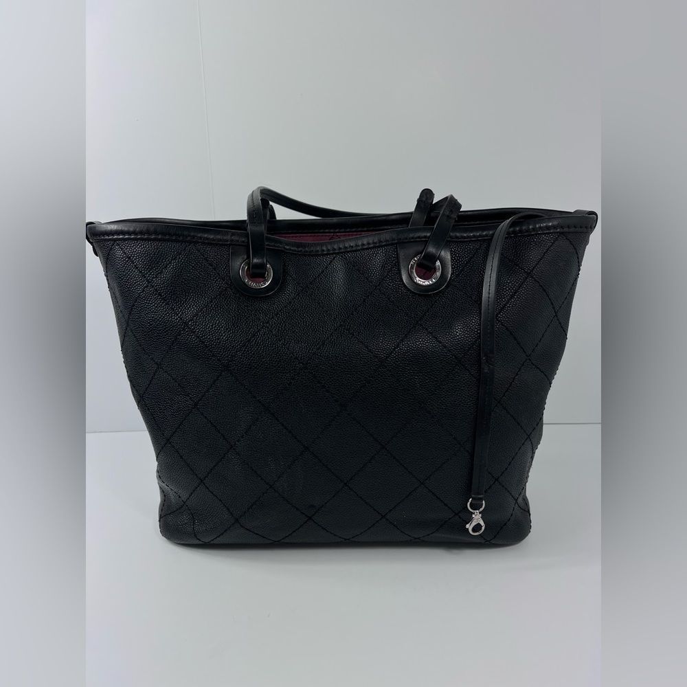 Chanel Fever Tote Quilted Caviar Medium Black Bag